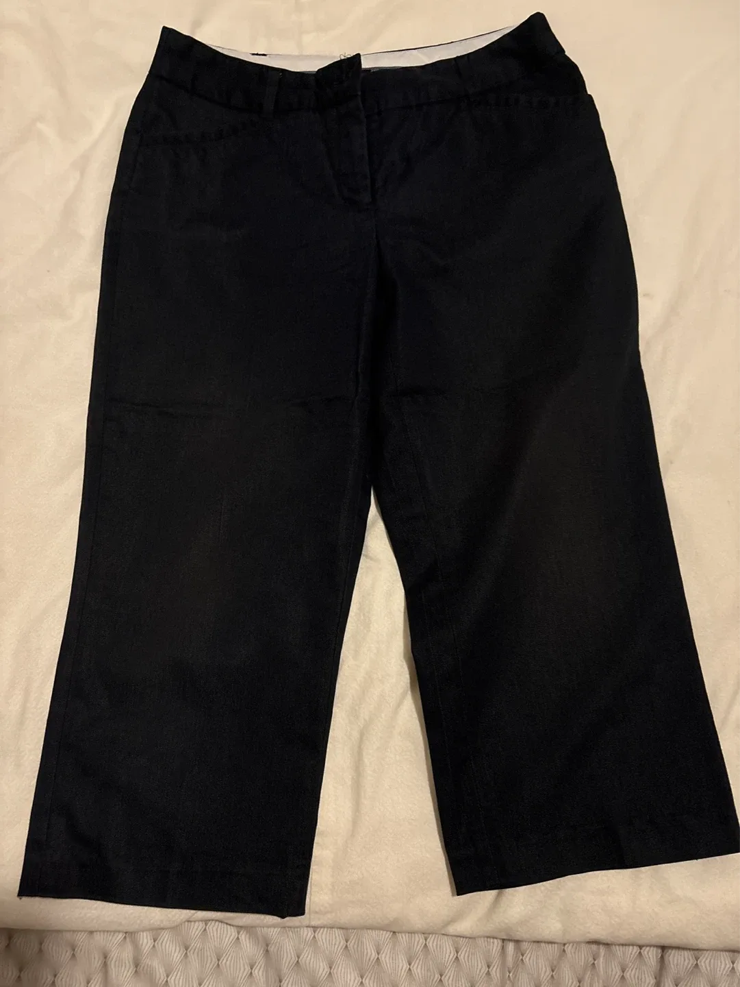 Black Cropped Wide Leg Pants