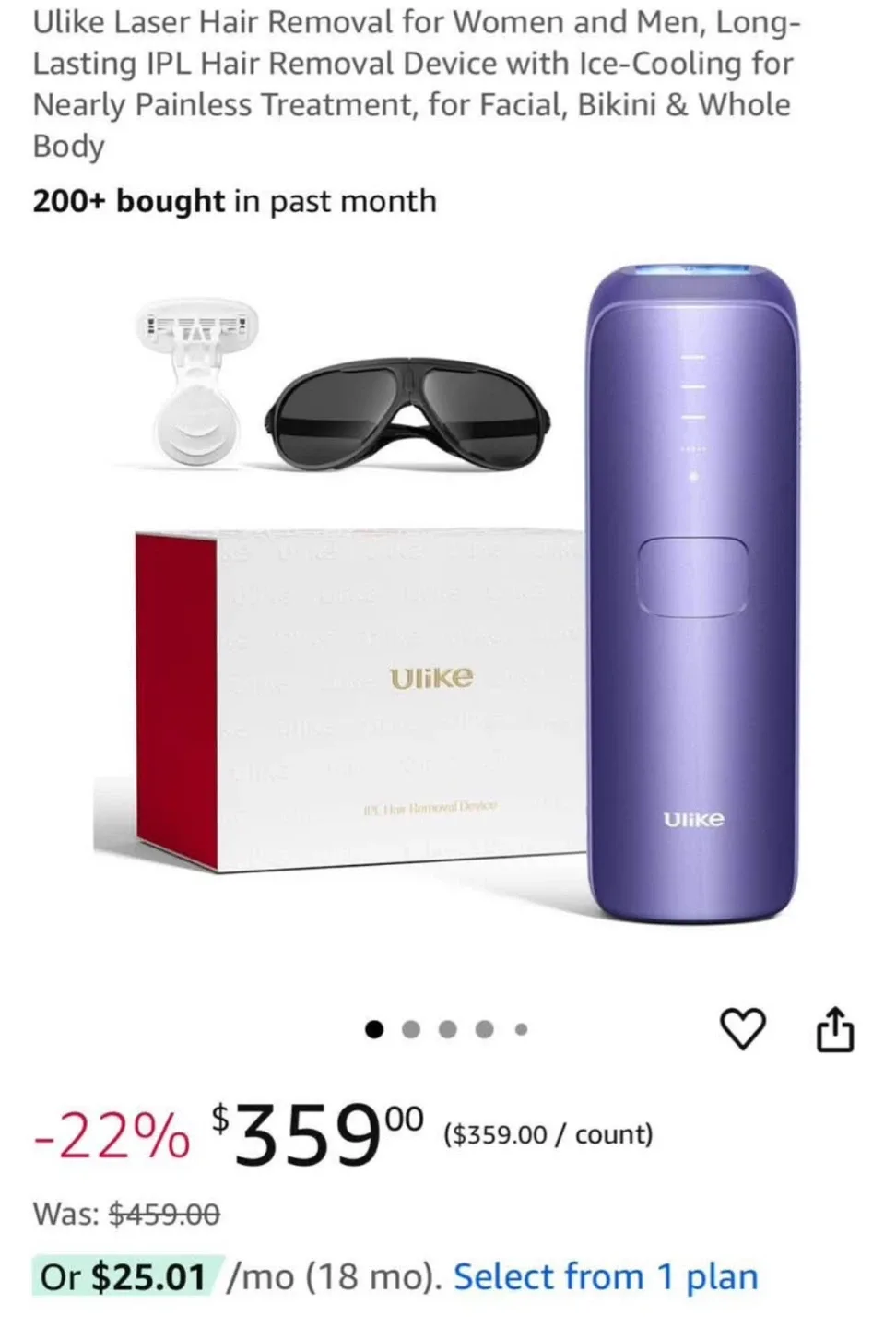 New Ulike Air 3 IPL Hair Removal Device - Dark Purple