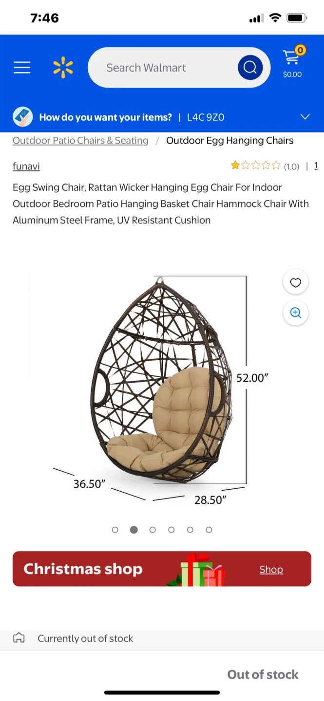 Christopher Knight Home Hanging Egg Chair - photo 2