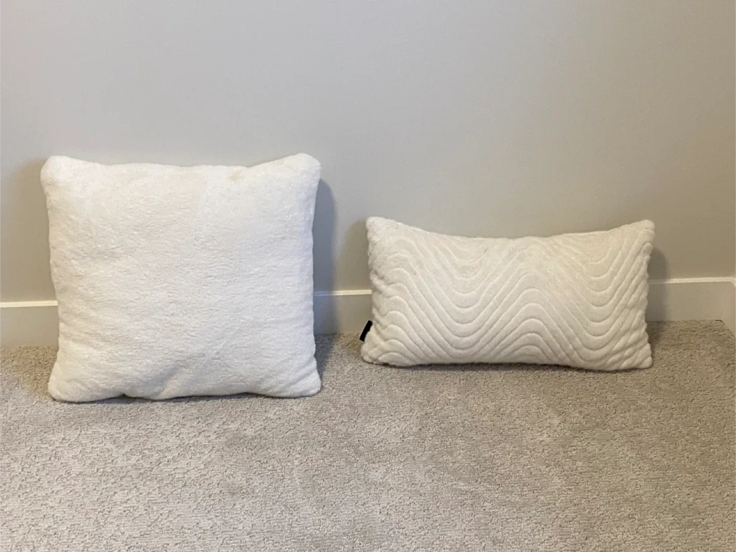 White Faux Fur Lumbar Pillow