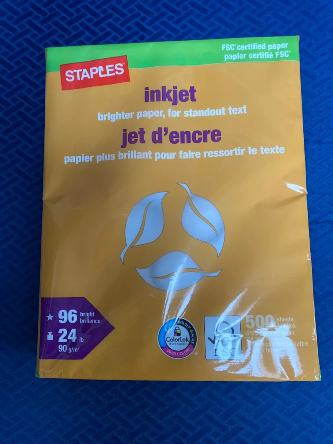 24 lb. Staples Inkjet Paper - 500 Sheets