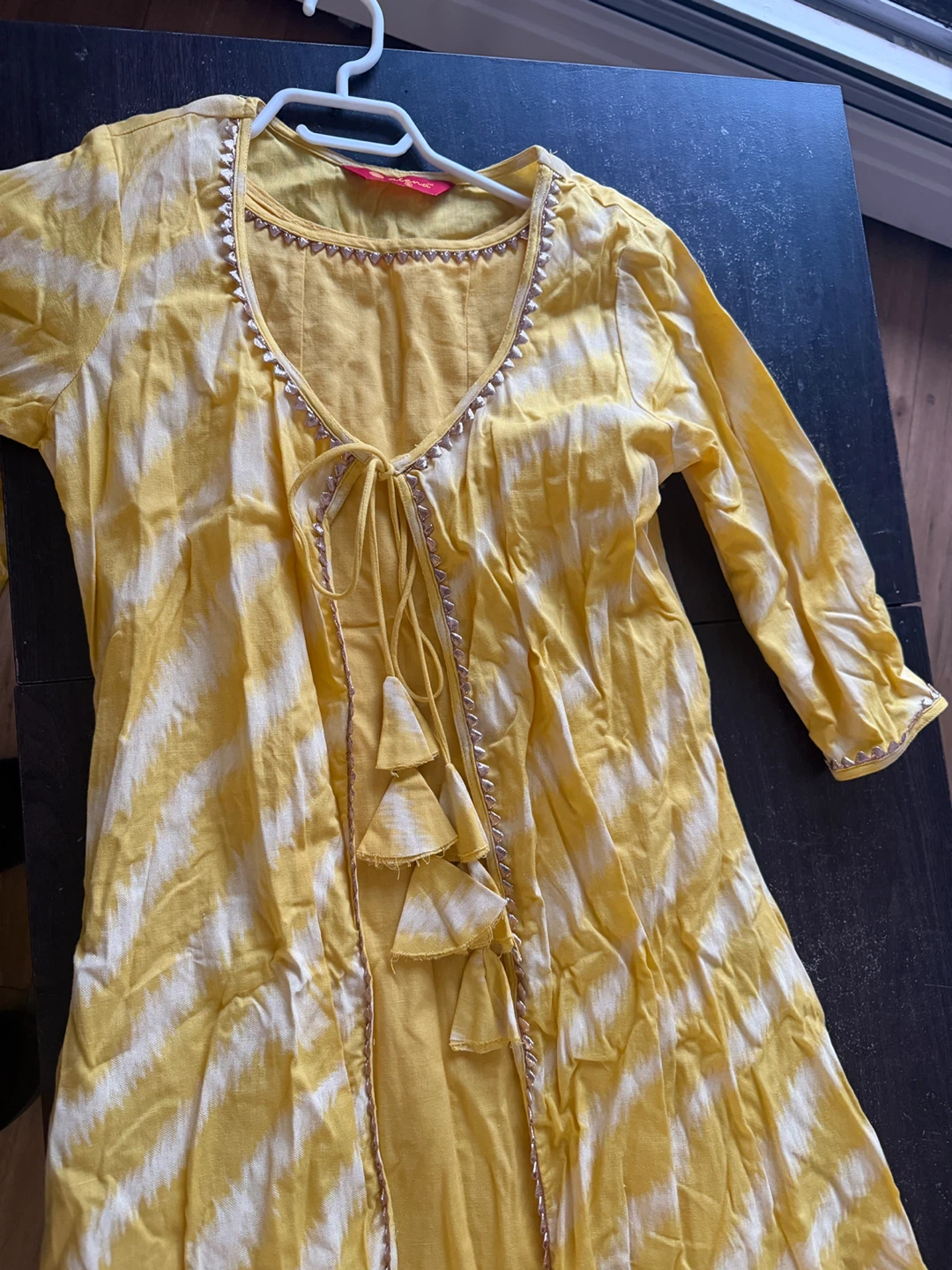 Yellow Floor length Dress with Shrug