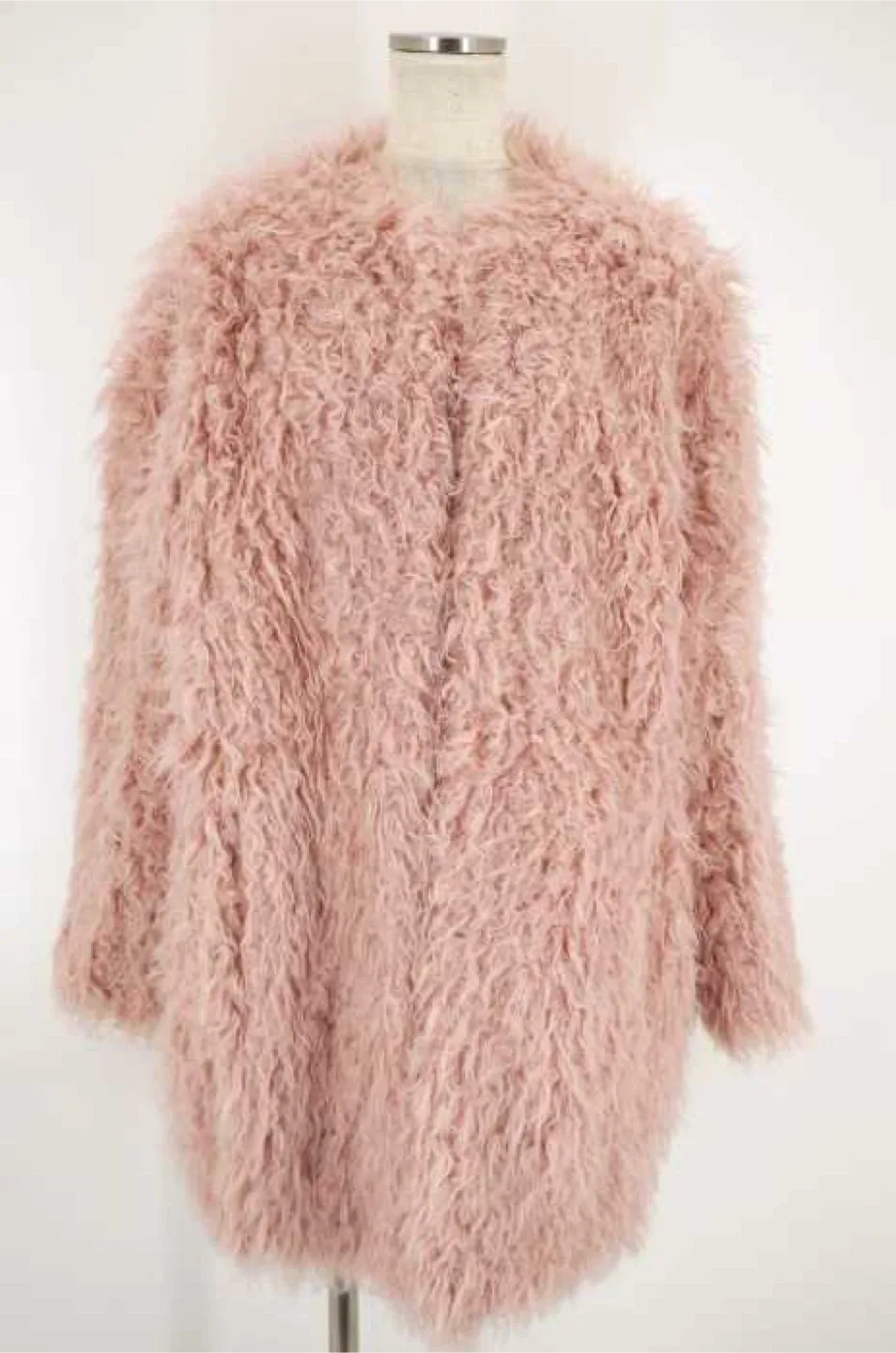 MOUSSY Smoky Pink Faux Fur Coat Size 2