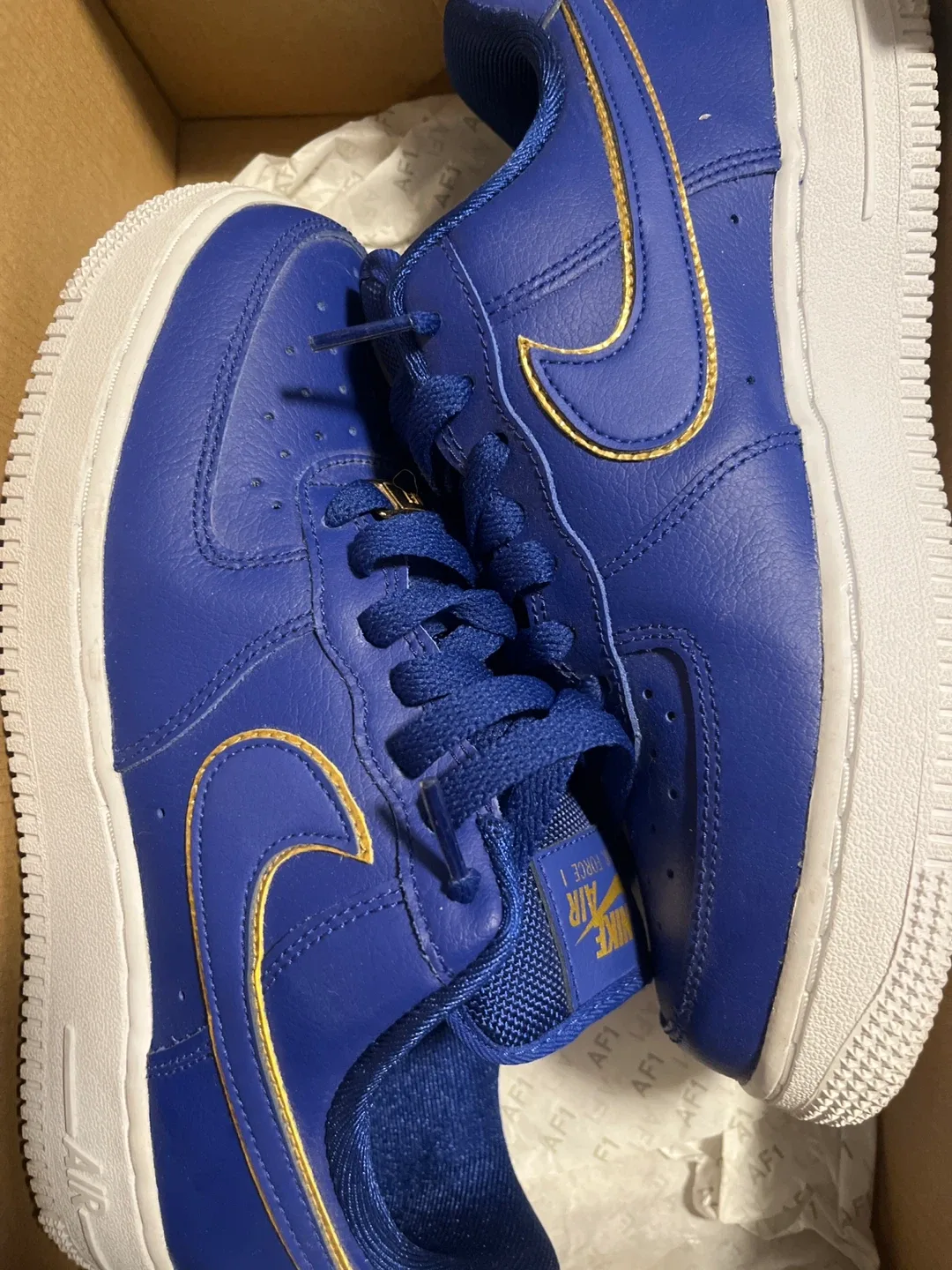 Nike Air Force 1 - Blue & Gold - Size (Unspecified)