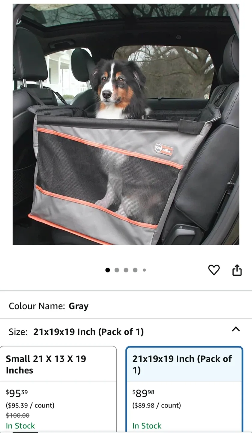 K&H Buckle n' Go Pet Seat - Gray, 21x19x19 Inch image indicator(2)