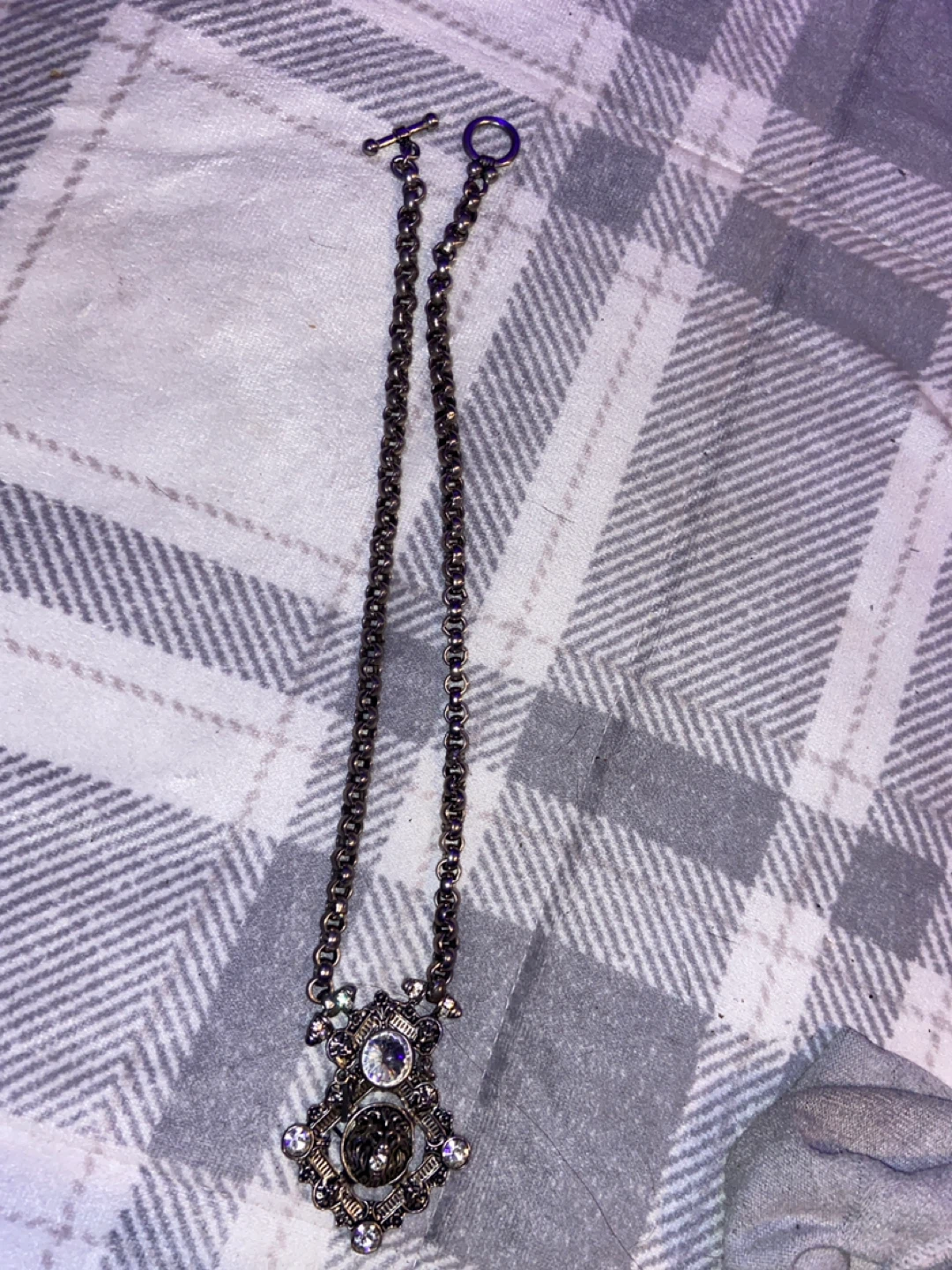 Silver Tone Lion Pendant Necklace - photo 2