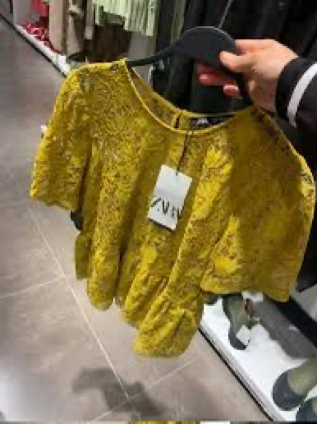 Zara Yellow Lace Peplum Top - Size XS image indicator(2)