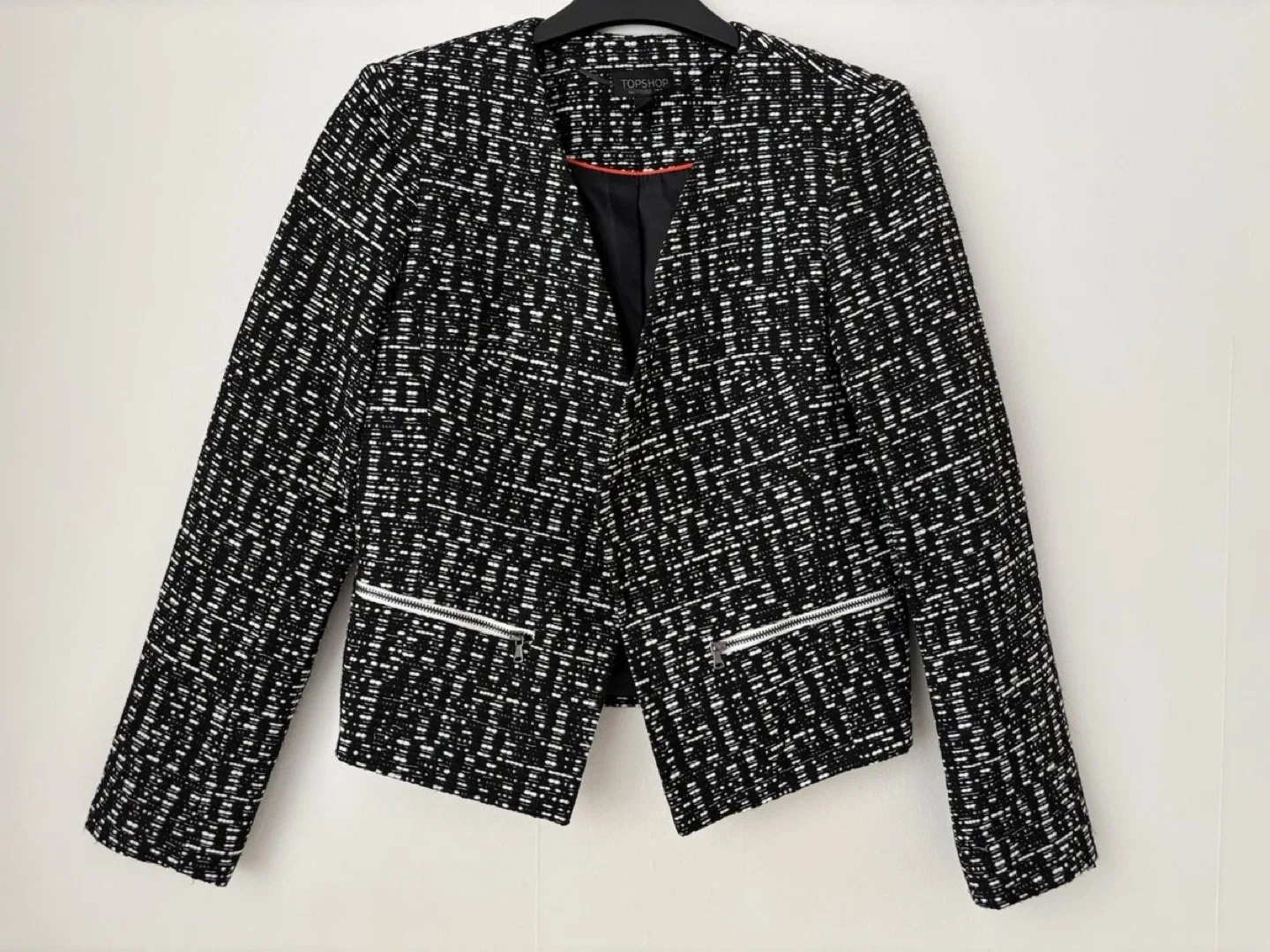 Topshop Petite Black & White Blazer - Size US 4
