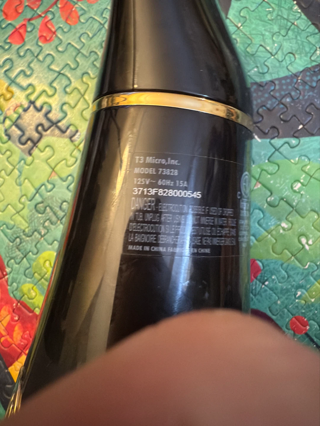 T3 Micro Hair Dryer – Model 73828 (Black & Gold)– Defect Noted