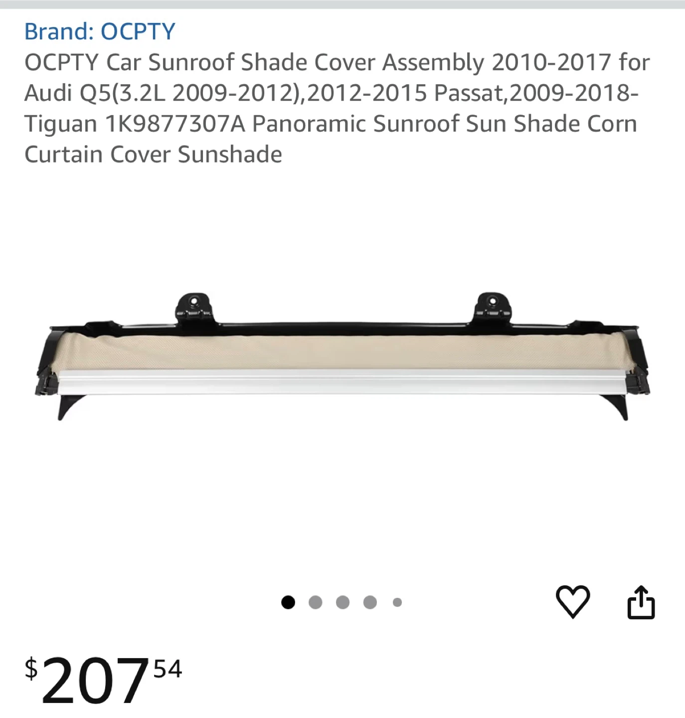 Car Sunroof Shade Cover Assembly