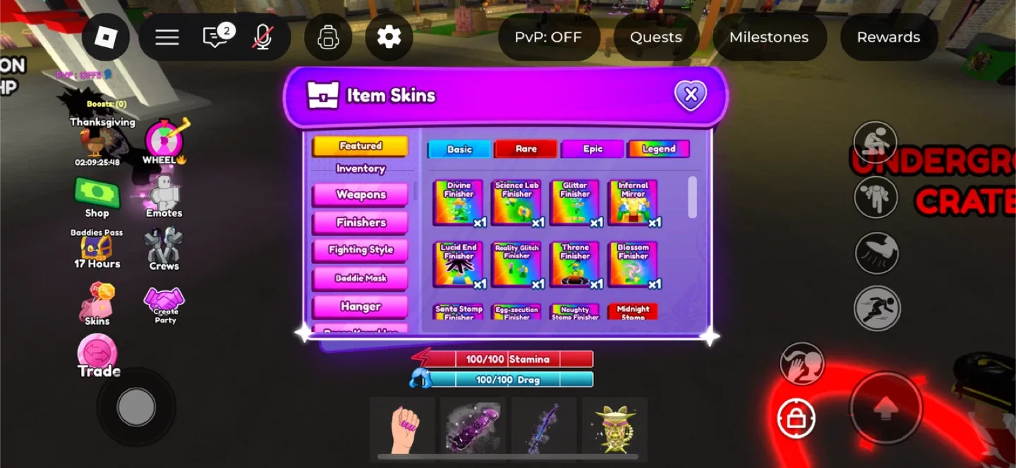 Baddies finishers and weapons image indicator(4)