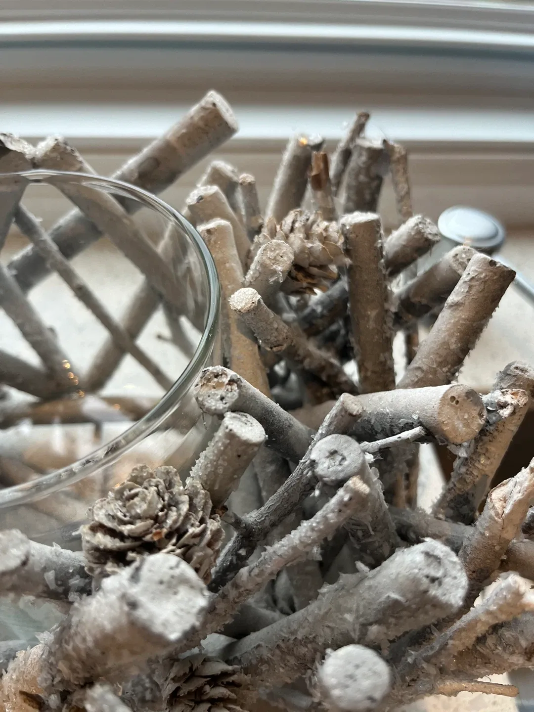 Rustic Candle Holder w/ 3 large glass holders image indicator(6)