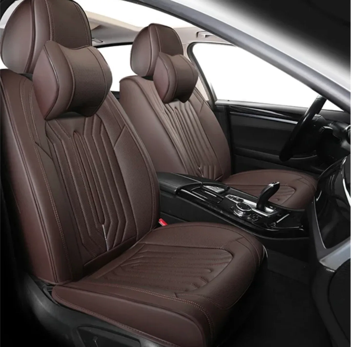 New Premium Full Leader Car Seat Covers Sedan SUVs Pickup Truck image indicator(3)