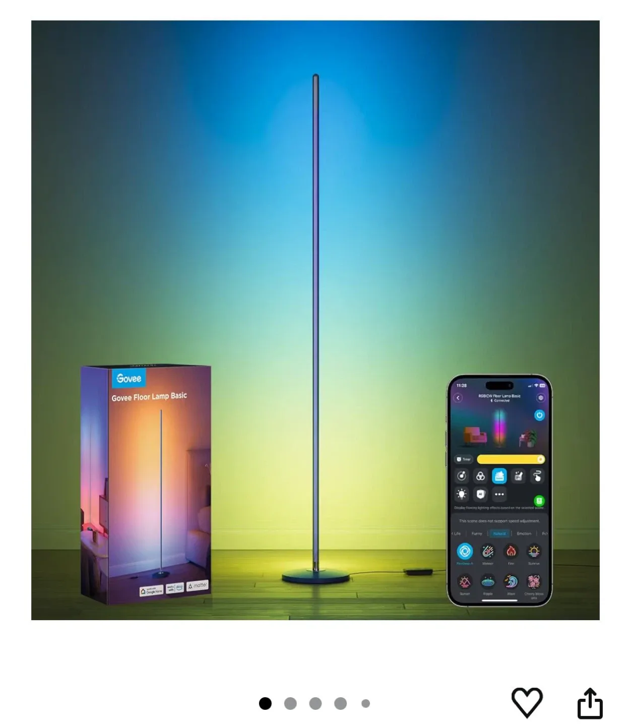 Govee Floor Lamp Basic - RGBIC Corner Lighting image indicator(5)