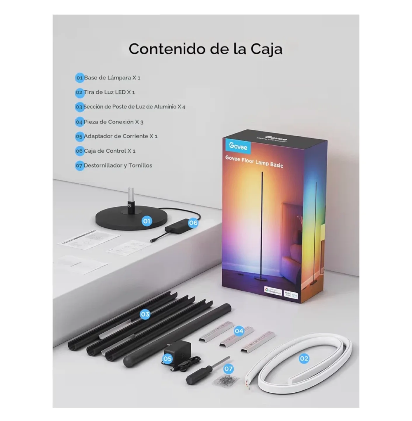 Govee Floor Lamp Basic - RGBIC Corner Lighting image indicator(7)