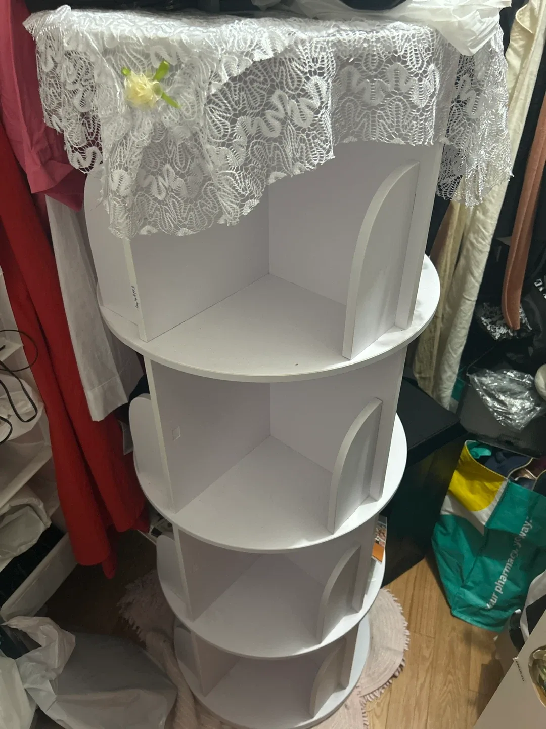White Rotating Shelf