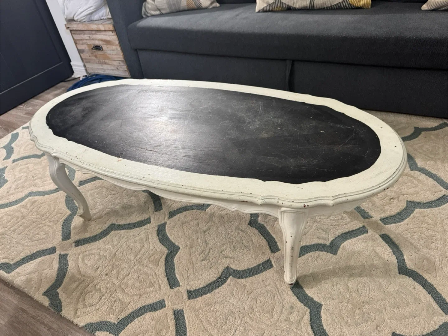 FREE Vintage Oval Coffee Table for playroom.