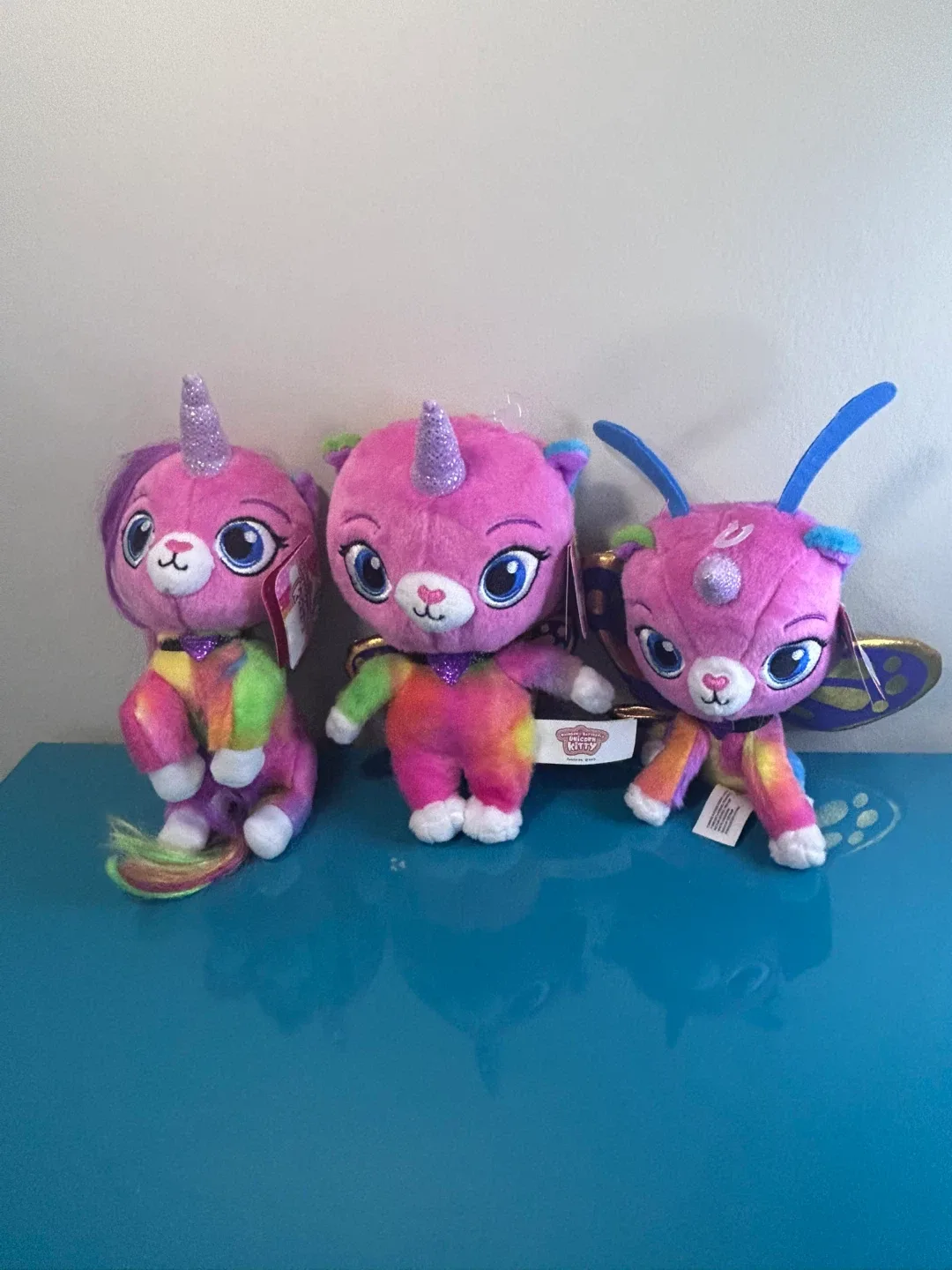 🌈 RARE New Rainbow Butterfly Unicorn Kitty Plushies