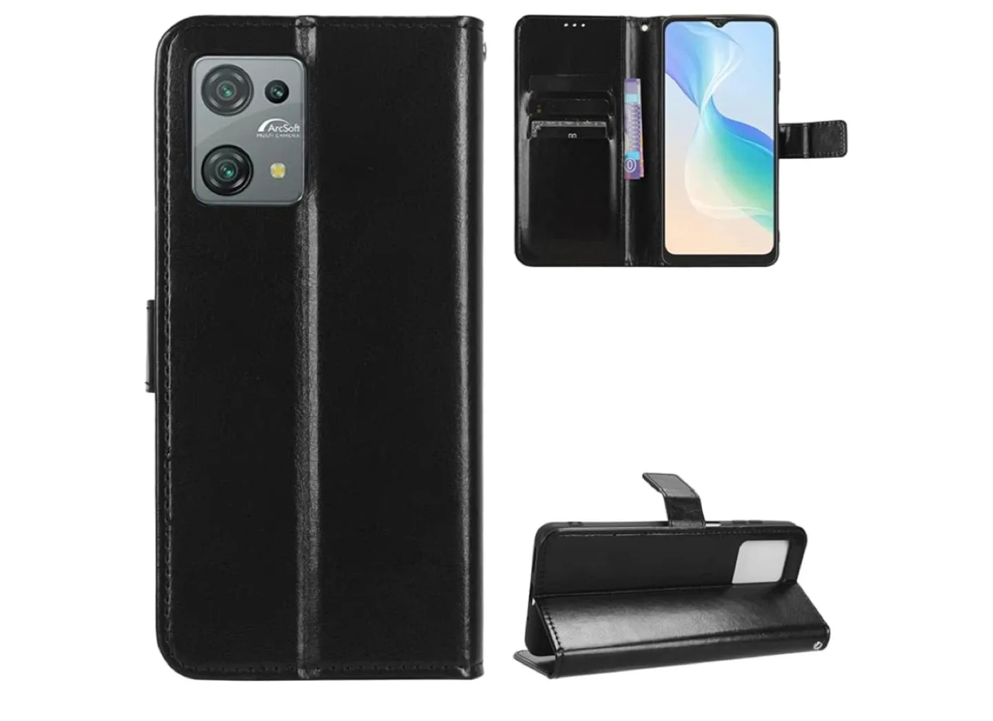 Black Leather Wallet Phone Case image indicator(2)