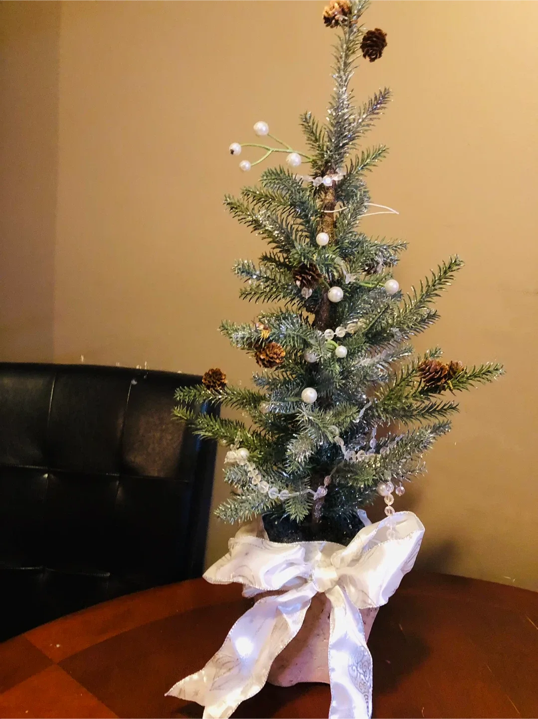 REALISTIC Decorated Christmas Tree in Terracotta Pot