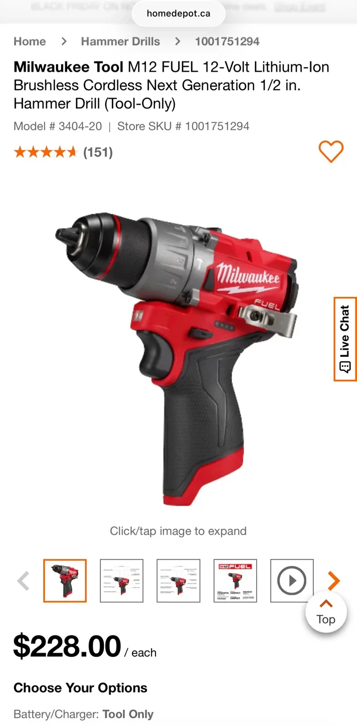 Milwaukee M12 FUEL Hammer Drill (Tool-Only)