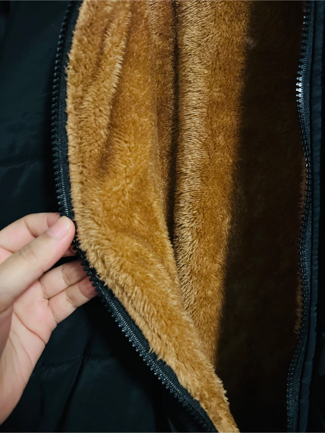NEW - Long Black Puffer Winter Jacket with Faux Fur Lining - photo 2