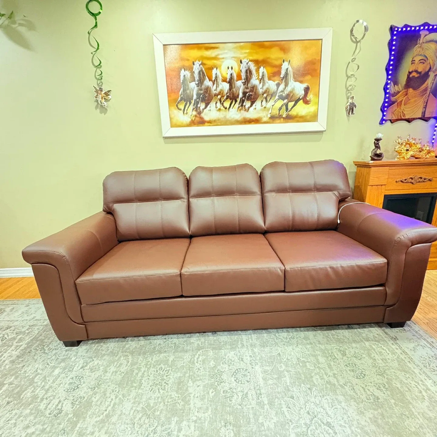 Brown Leather Sofa Set - 3 Seater & Loveseat image indicator(2)