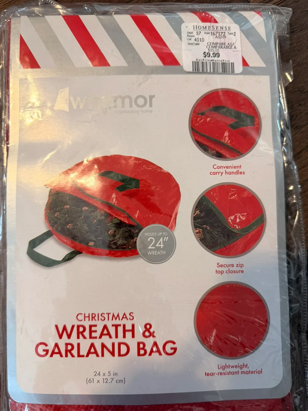 Brand New Whitmor Christmas Wreath & Garland Bags image indicator(3)