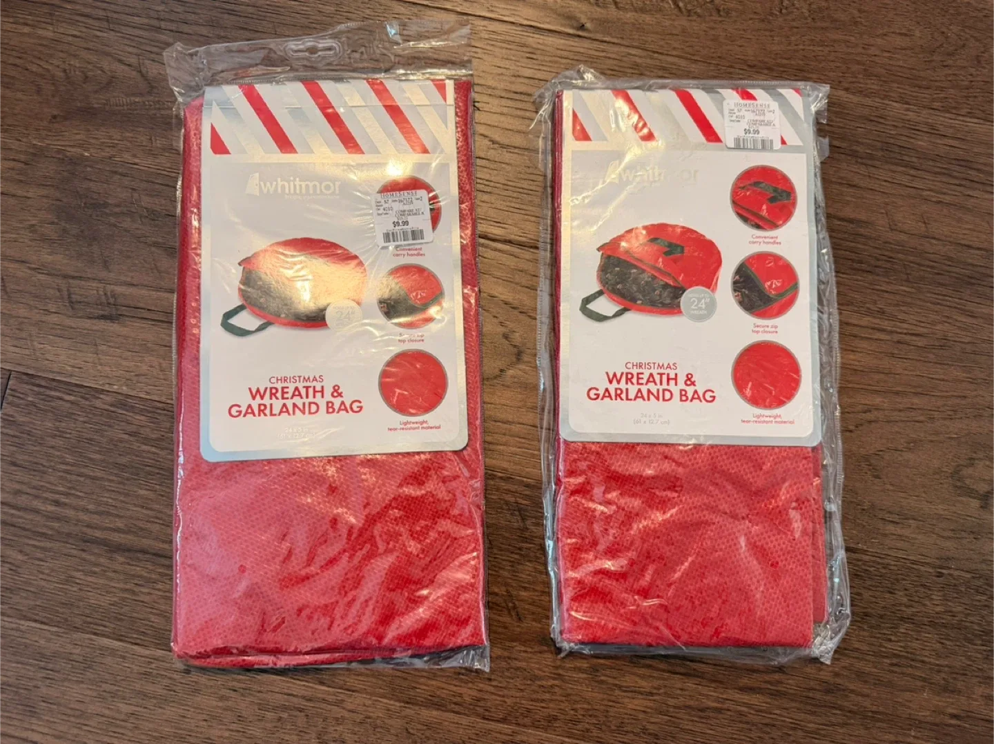 Brand New Whitmor Christmas Wreath & Garland Bags