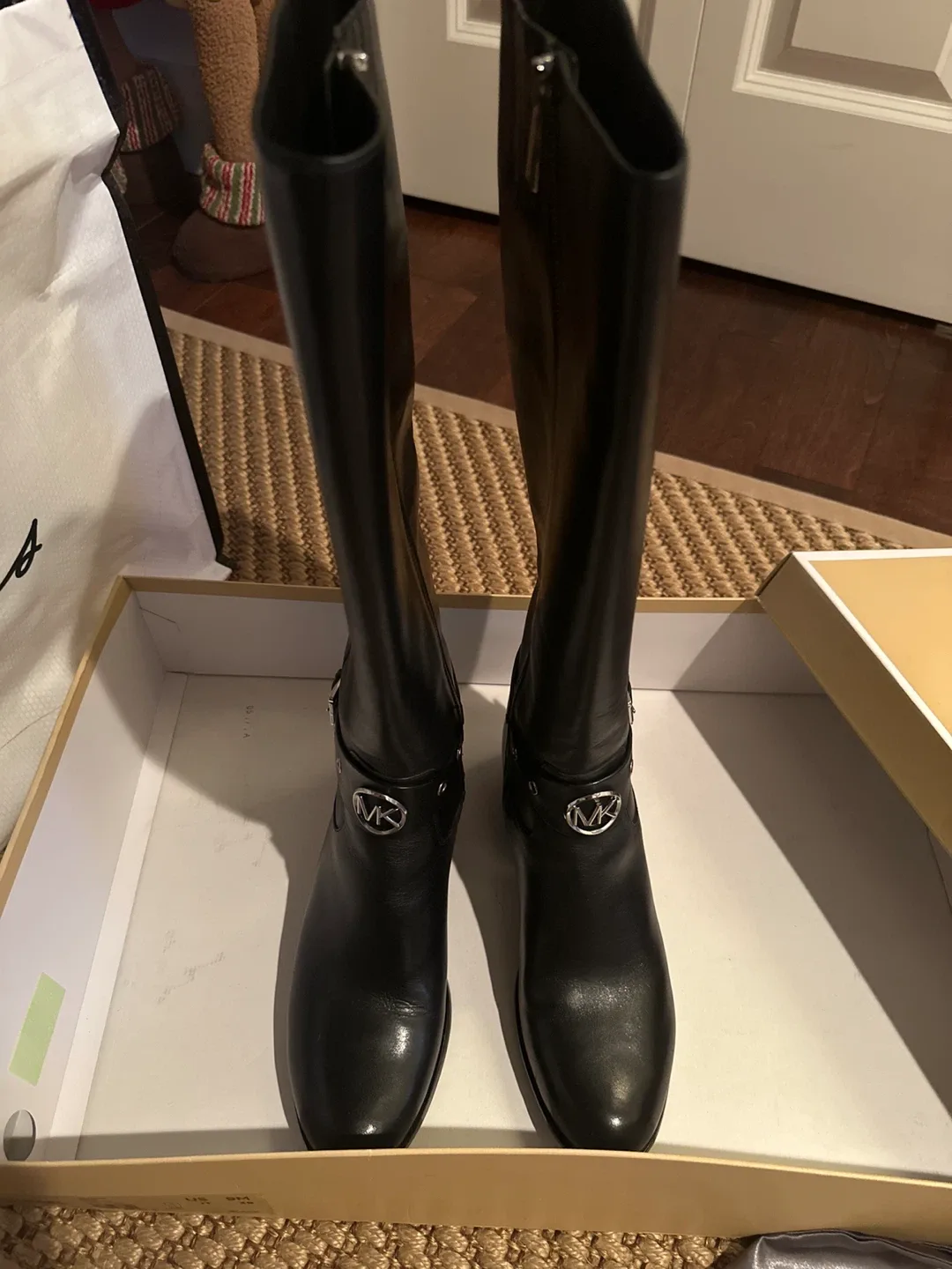 Michael Kors Black Leather Riding Boots - Size 9 image indicator(2)