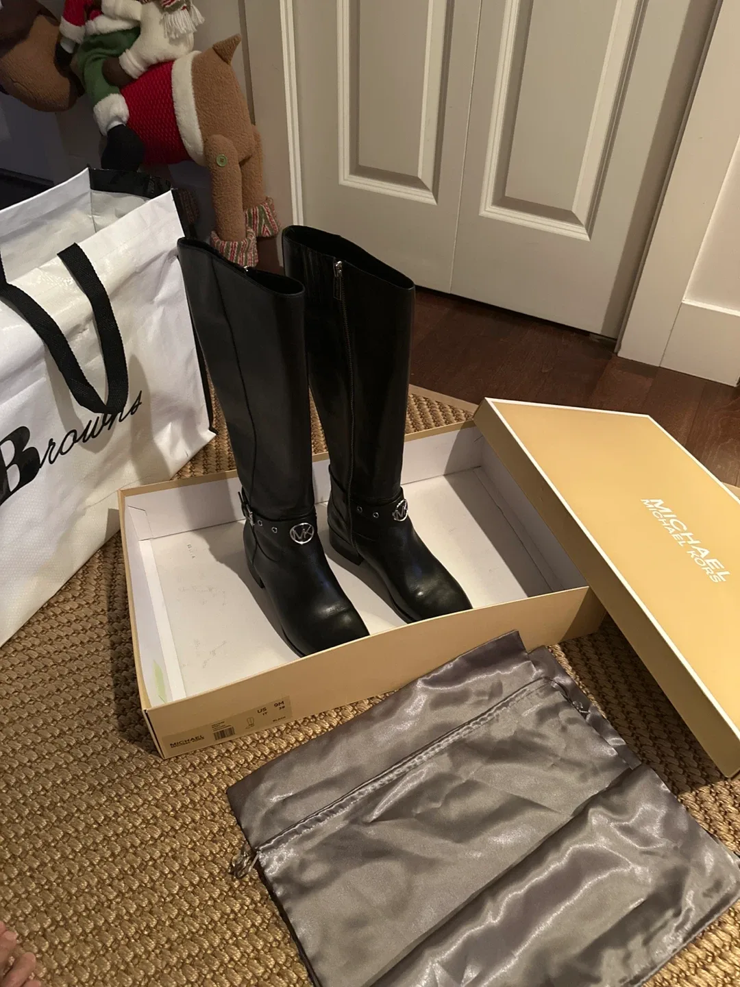 Michael Kors Black Leather Riding Boots - Size 9