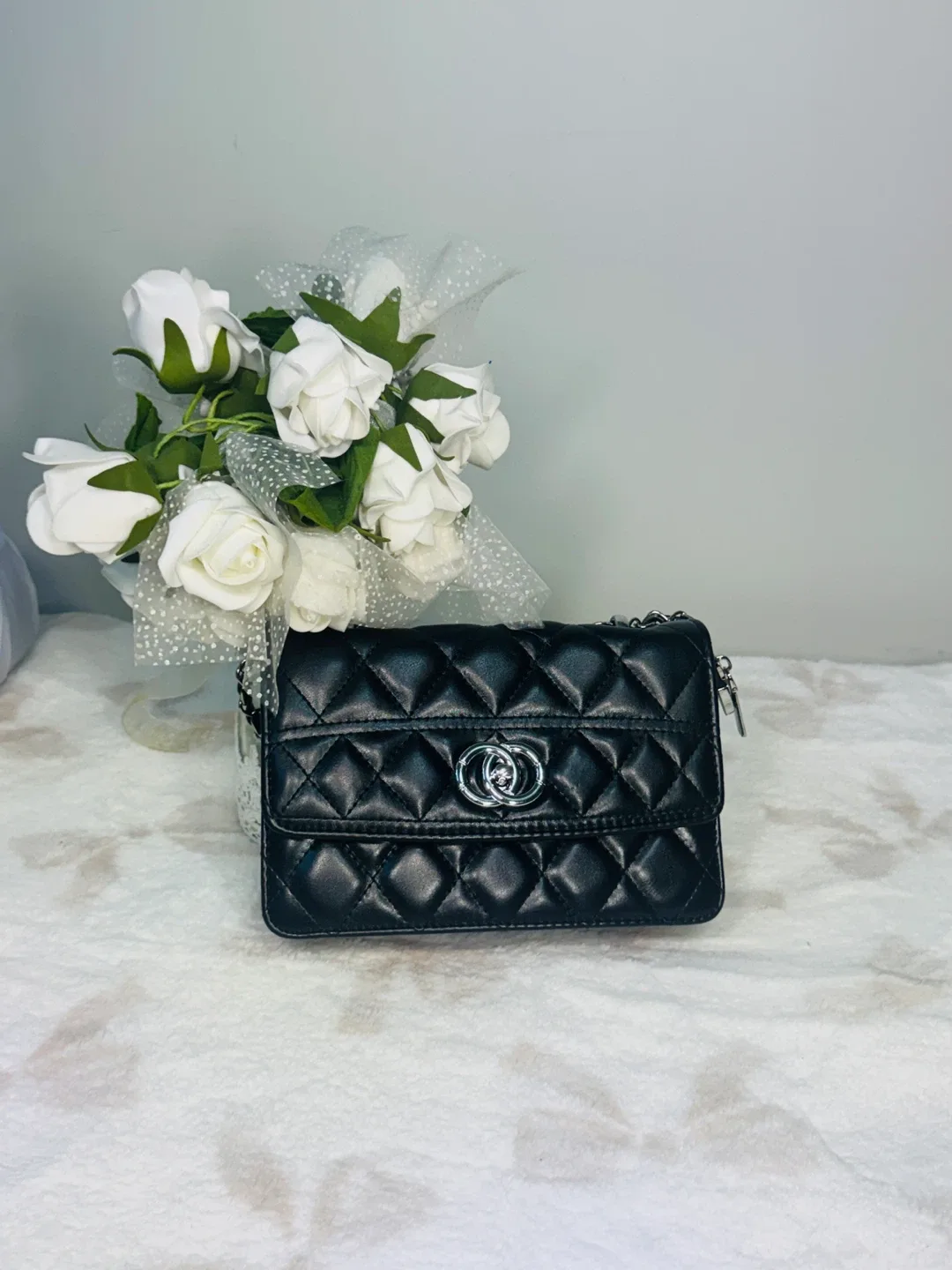 Black Quilted Shoulder Bag