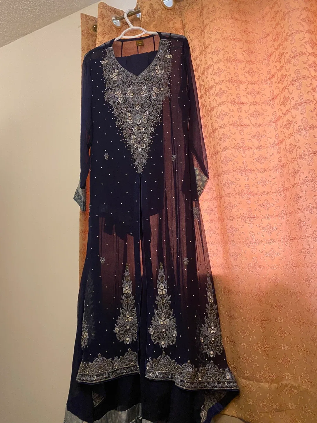 Navy Blue Embroidered Pakistani Suit