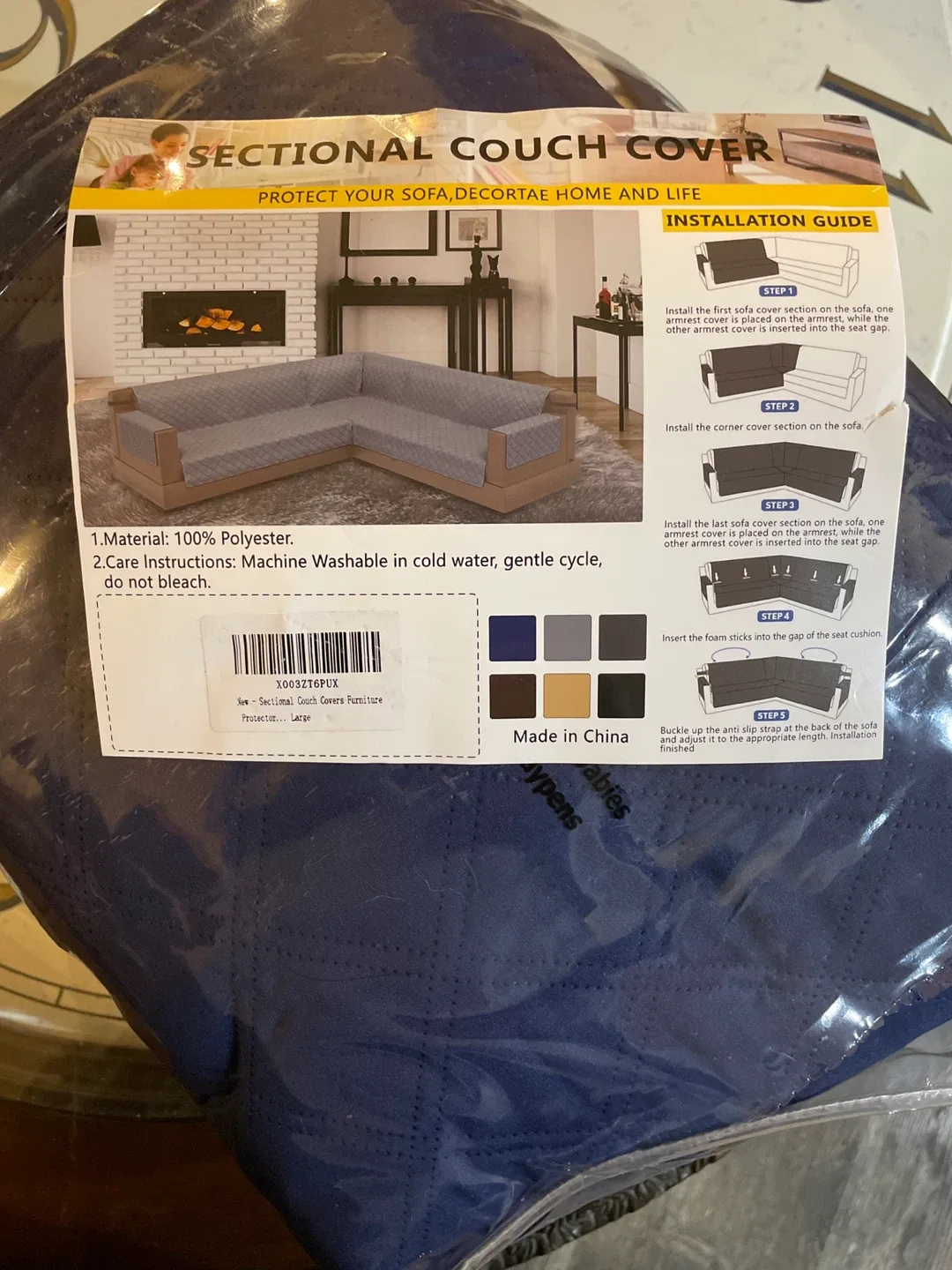 Sectional Couch Cover - Large, Polyester image indicator(2)