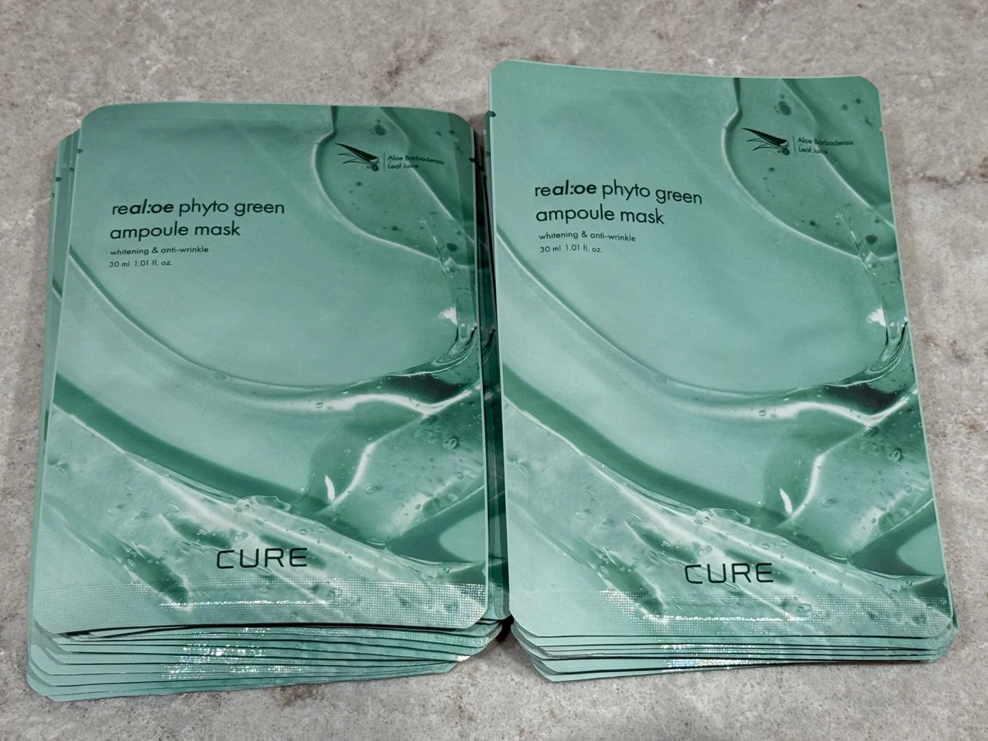 CURE real:oe phyto green ampoule masks
