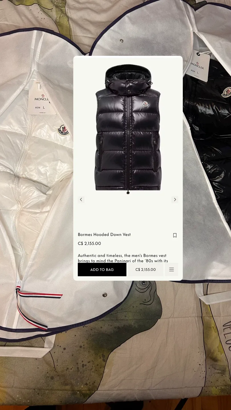 Moncler Bormes Veste Sans  Noire, Taille L ,M