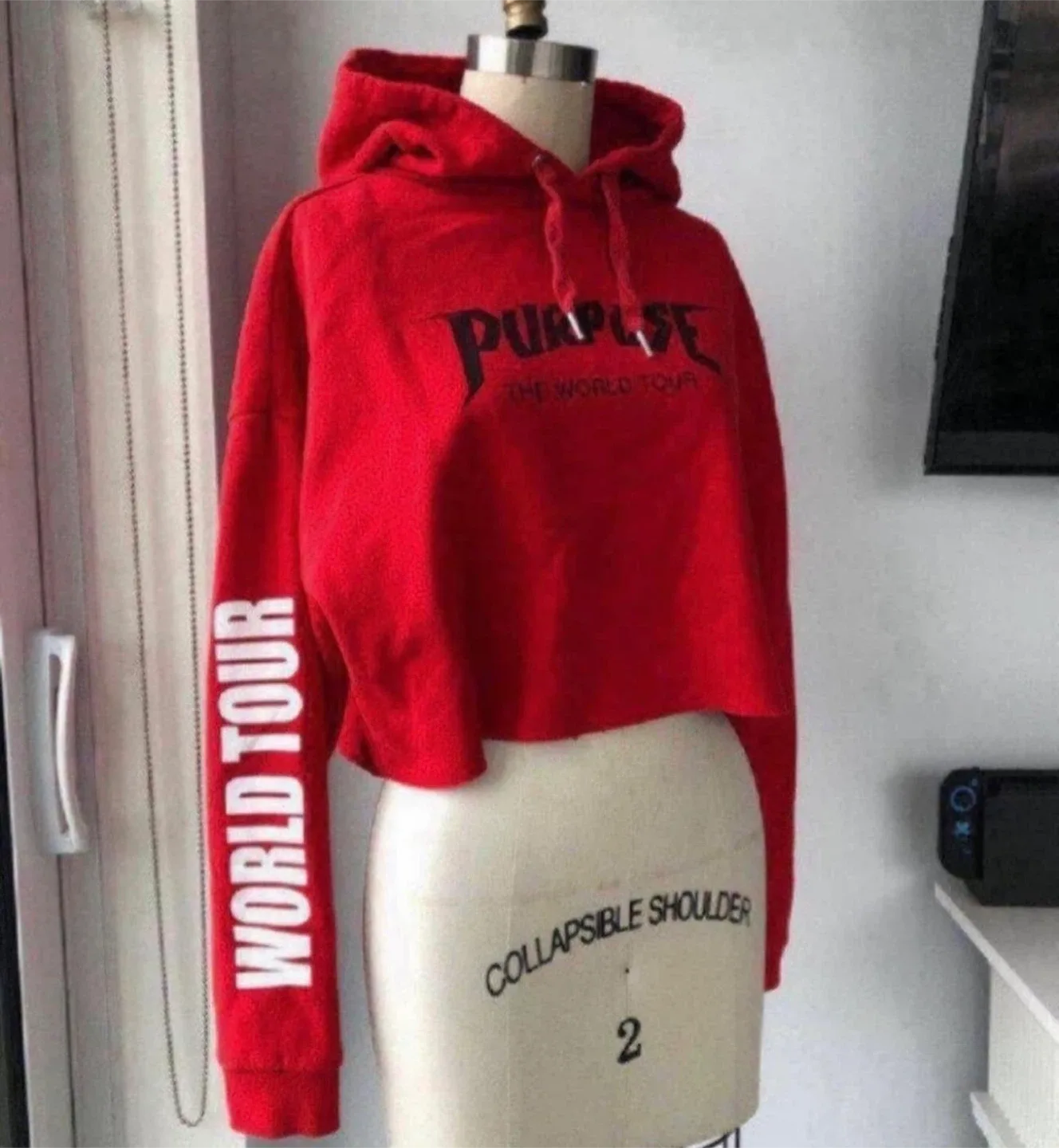 Justin Bieber Purpose Tour Cropped Sweater size medium