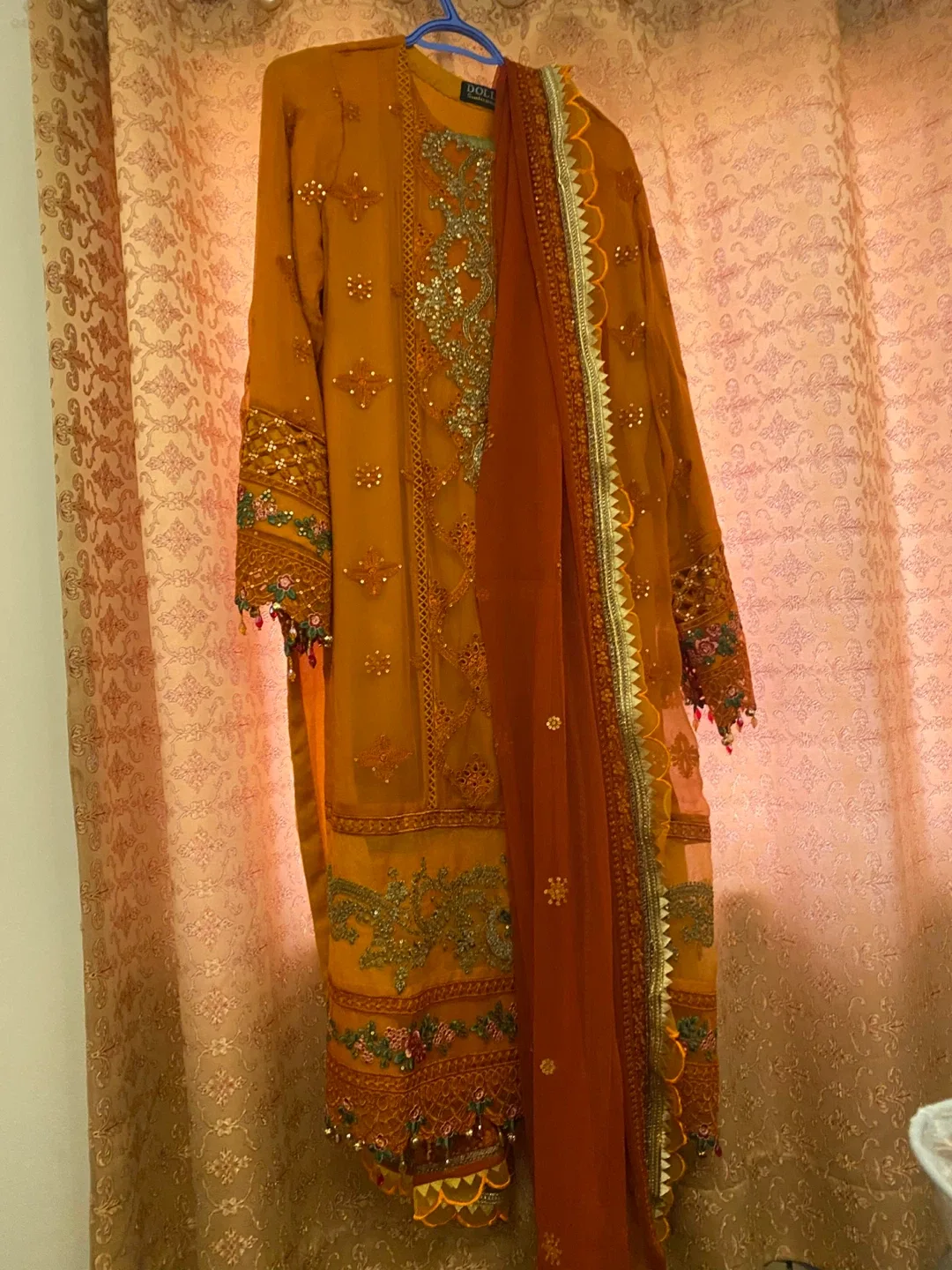 DOLCE Embroidered 3-Piece Suit - Orange