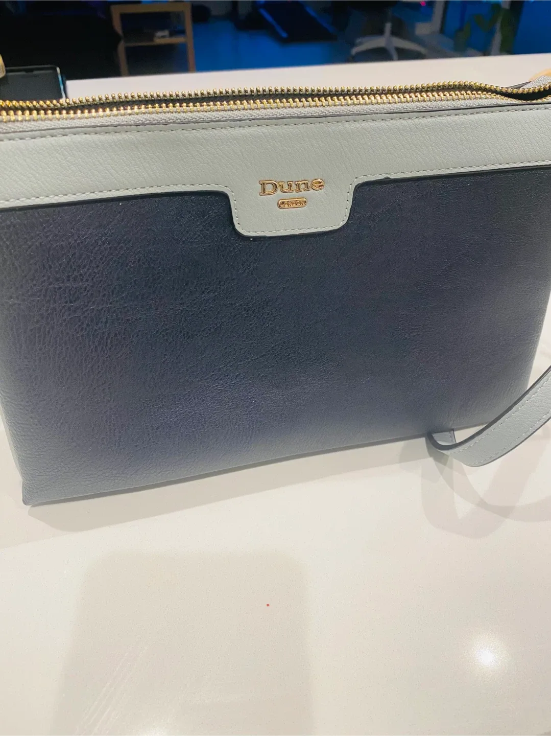 Dune London Navy & Grey Crossbody Bag