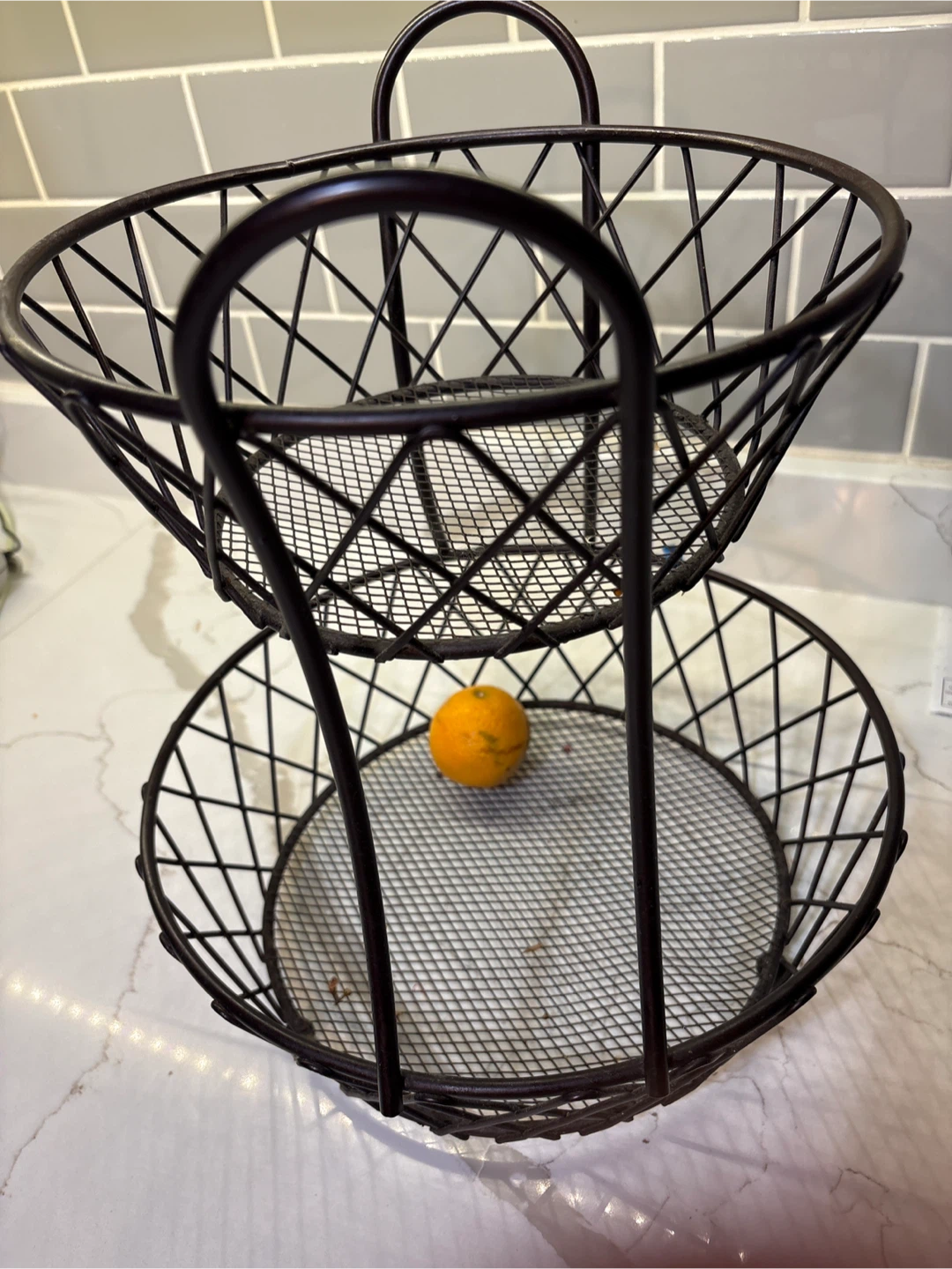 Two-Tier Wire Fruit Basket