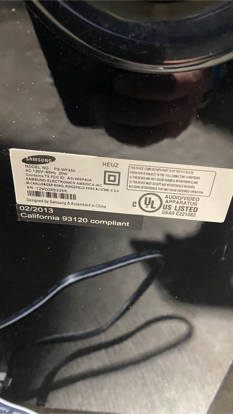 Samsung PS-WF450 Wireless Subwoofer - photo 4