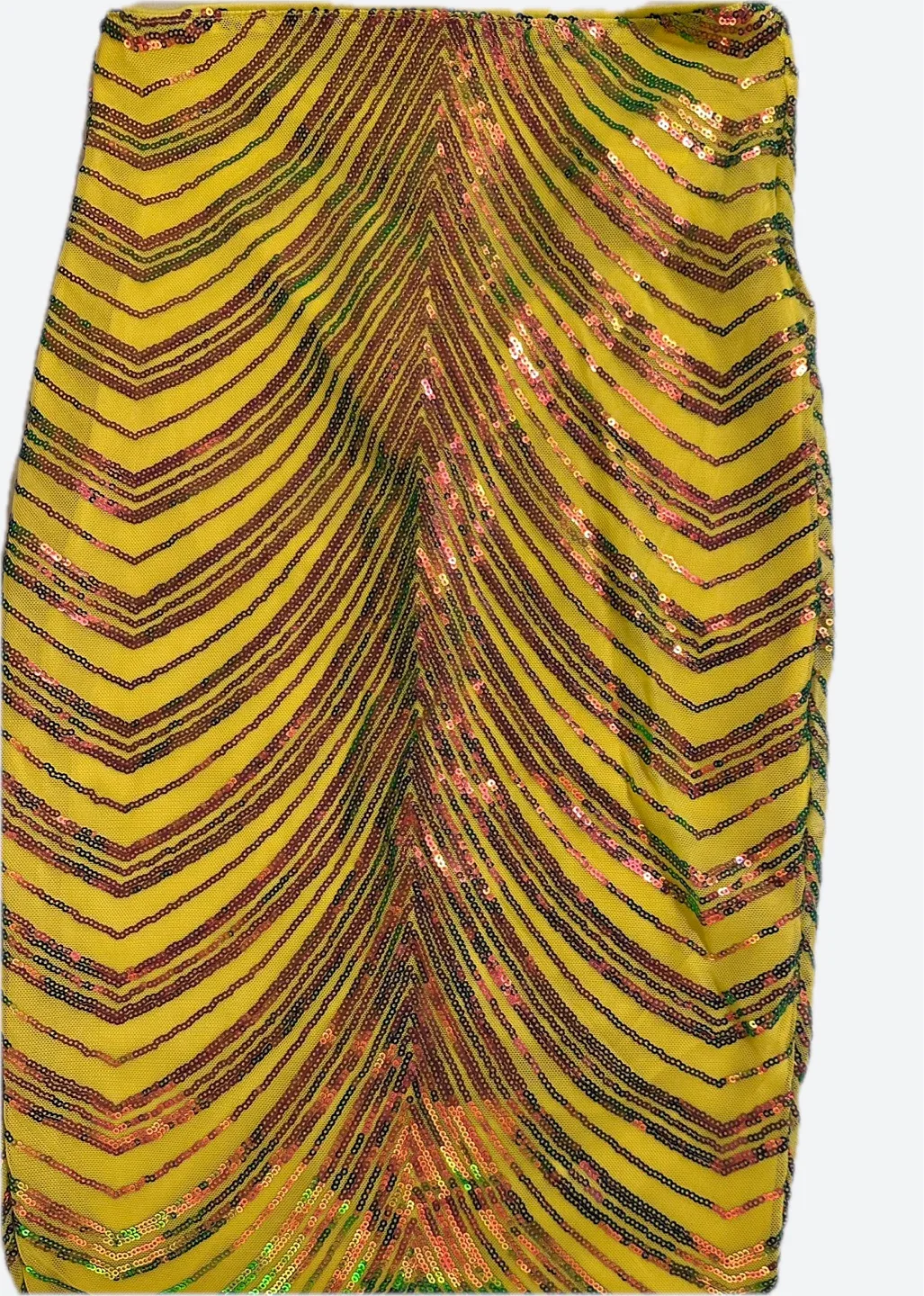 Yellow Sequin Halter Top & Skirt Set image indicator(3)