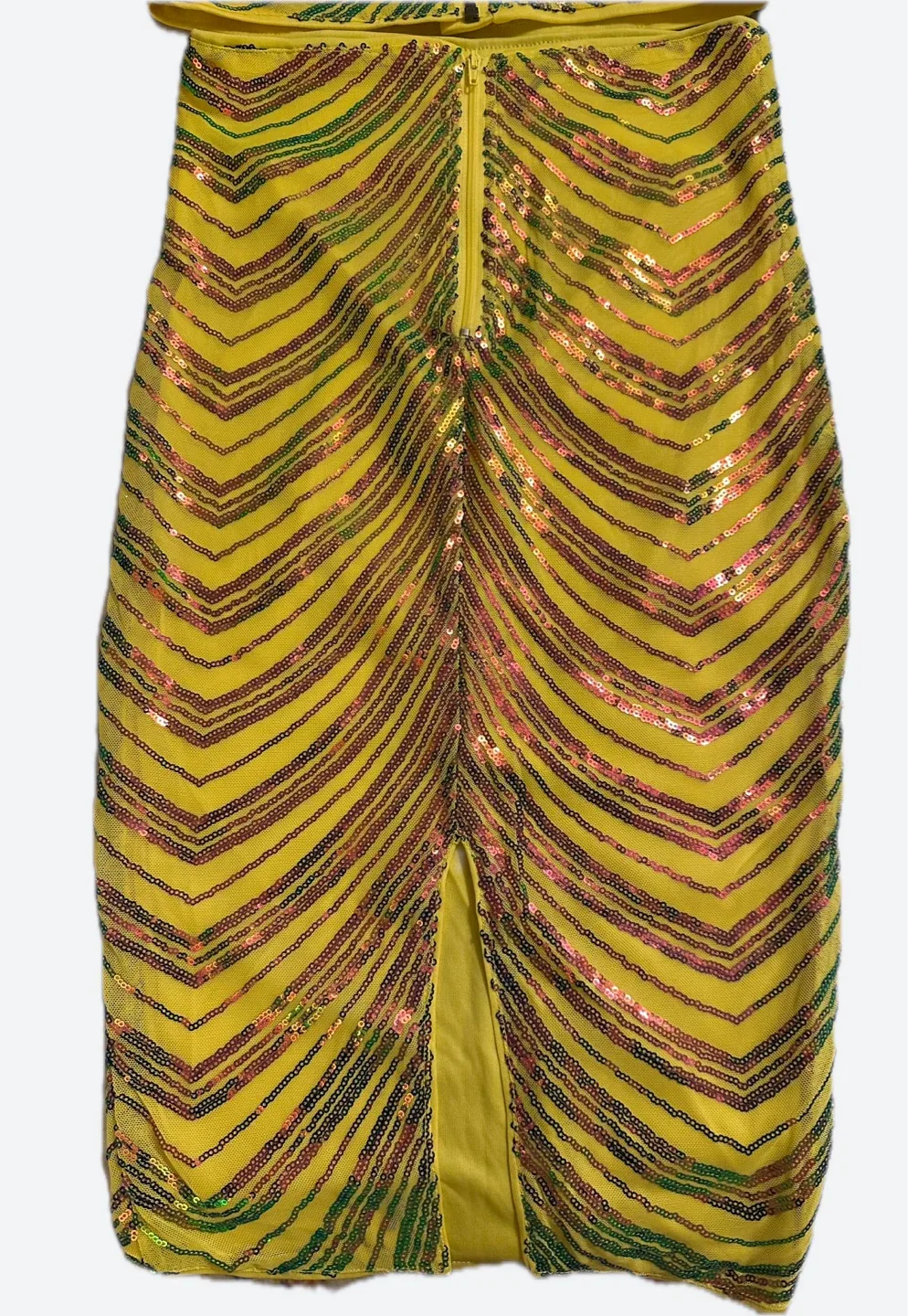 Yellow Sequin Halter Top & Skirt Set image indicator(5)