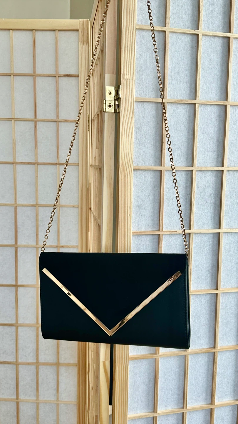 ALDO Black Clutch with Gold Chain - photo 2