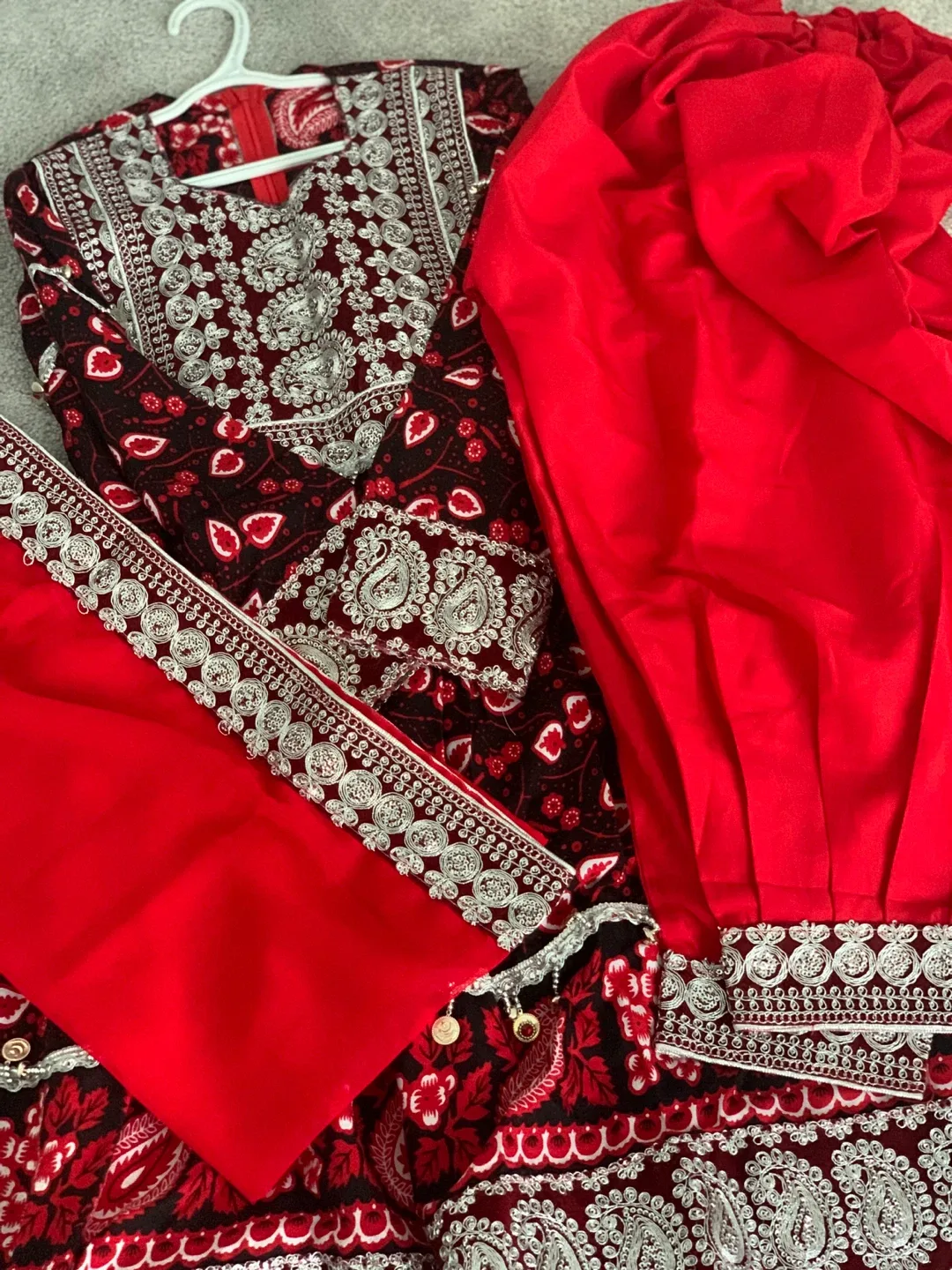 Red & Black Embroidered Dress image indicator(2)