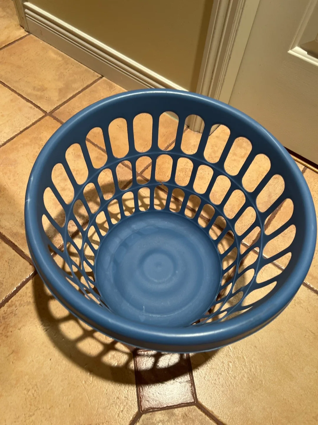 Blue Plastic Laundry Basket