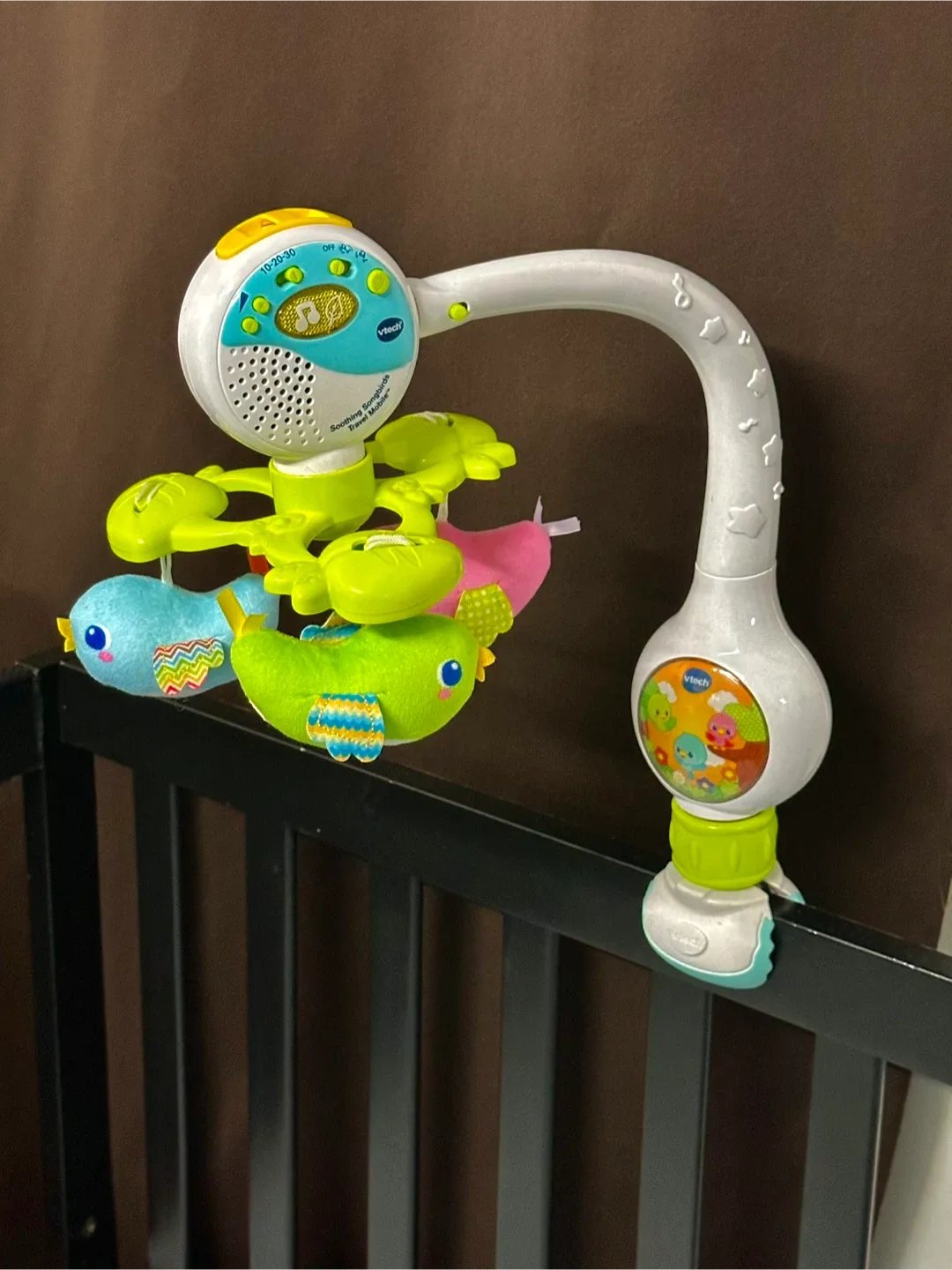 Baby Crib in black with Mattress, Bedding set & Mobile image indicator(4)