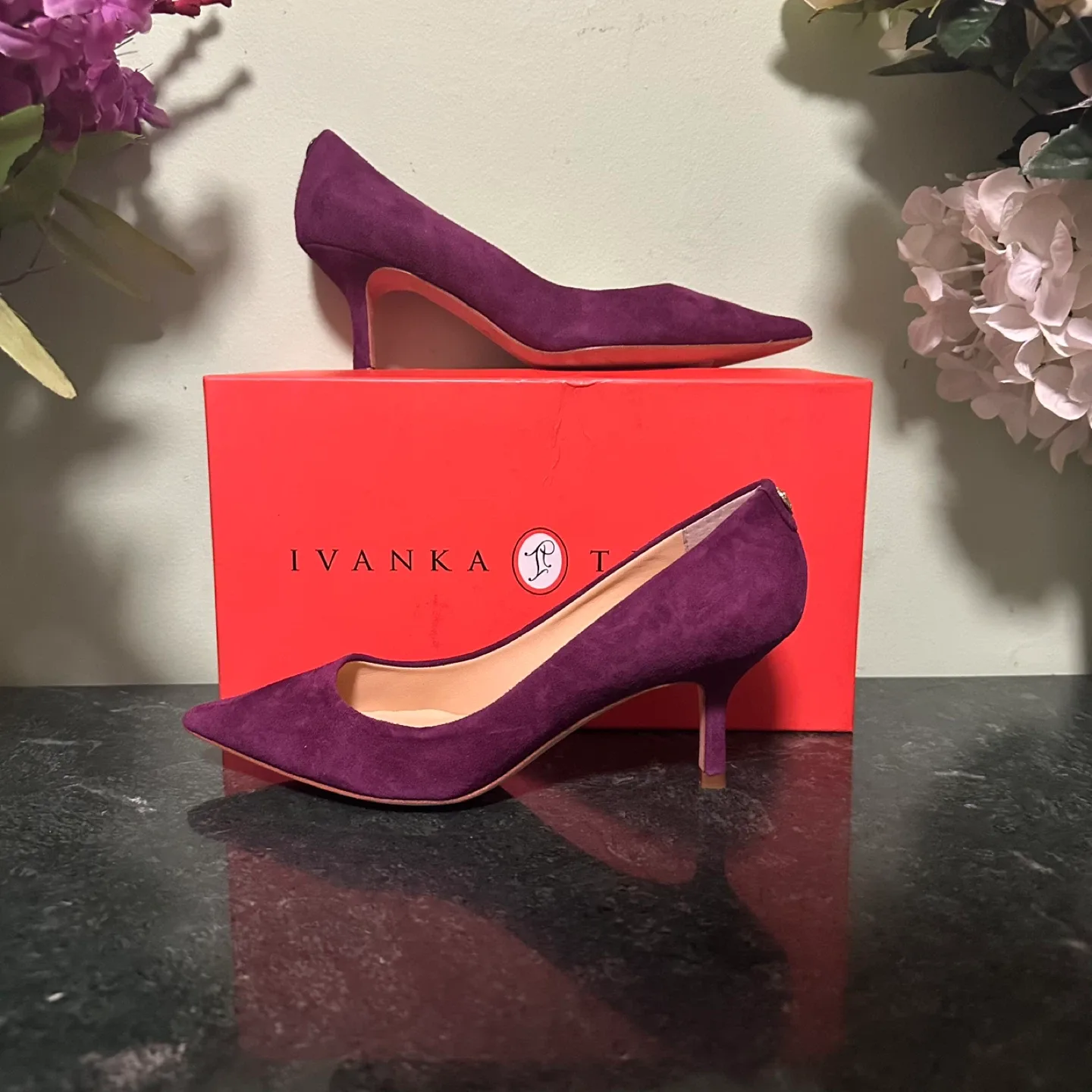 Ivanka Trump Purple Suede Heels