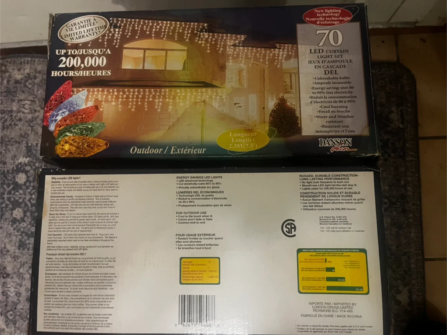 Danson Decor 70 LED Curtain Light Set - New in Box