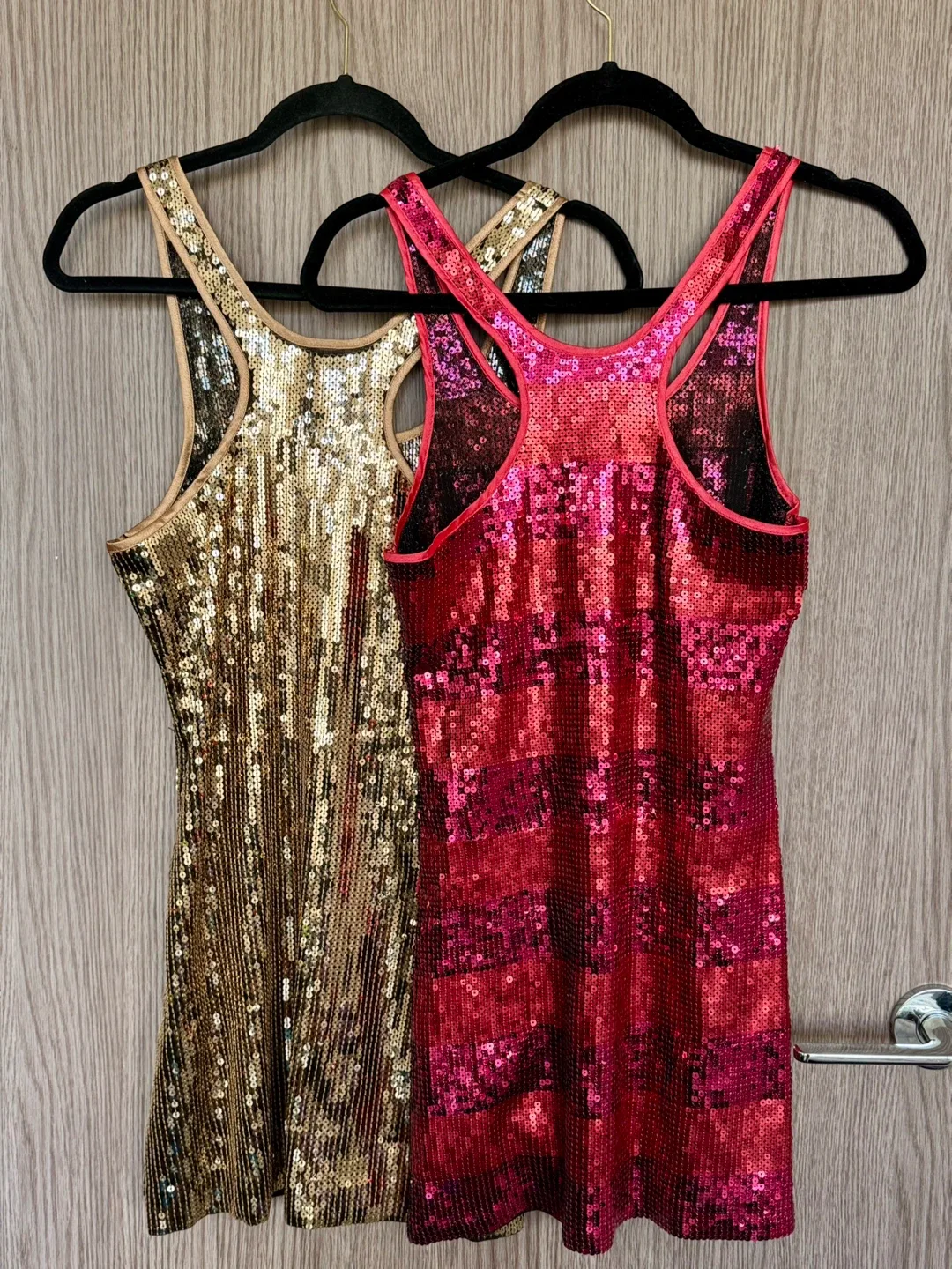 Sparkly Sequin Mini Dresses – Gold & Hot Pink | Holiday image indicator(3)